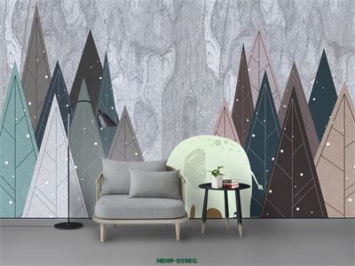 Tranh rừng cây cách điệu từ hình tam giác MDVP-059KG