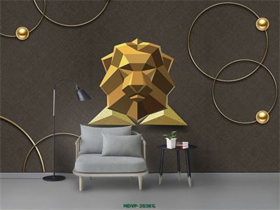 Tranh sư tử nền đen