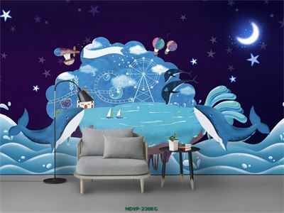 Tranh đại dương và cá heo