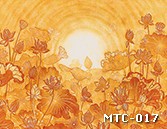 Tranh in trúc chỉ phòng thờ hoa sen MTC-017