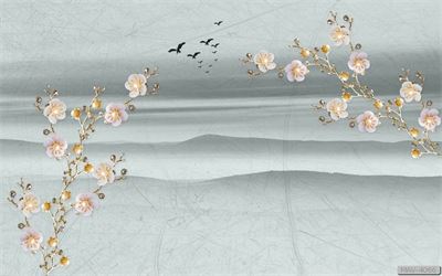 Cành hoa mai trắng phong cách nhật - tối giản MAV-4066