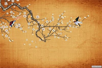 Cành hoa mai trắng phong cách nhật - tối giản MAV-4057