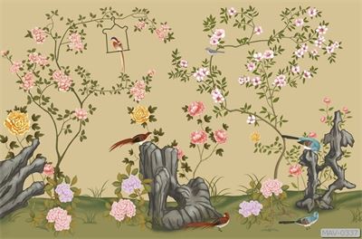 Cây hoa hồng leo và chim MAV-0337