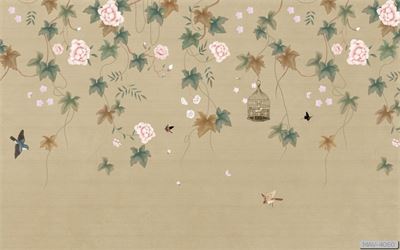 Cây hoa hồng leo và chim MAV-4060 