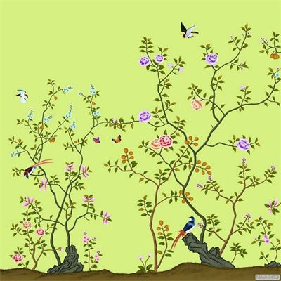 Cây hoa hồng leo và chim MAV-0453