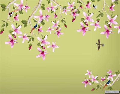 Cành hoa tím và chim MAV-3488
