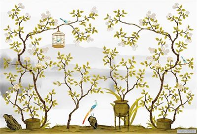 Cây hoa hồng leo và chim MAV-3682 