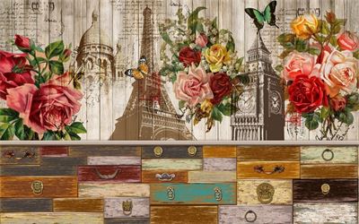 Tranh dán tường trang trí quán cà phê T321-032