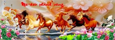 Tranh dán tường bát mã T321-001