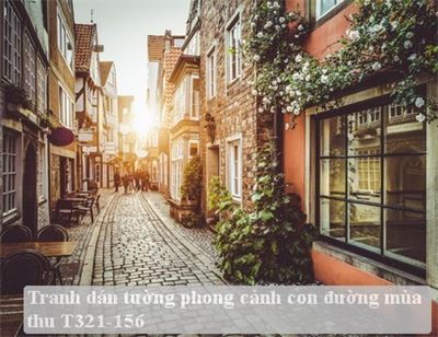 Tranh dán tường phong cảnh con đường mùa thu T321-156