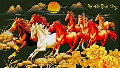 Tranh dán tường bát mã T321-003