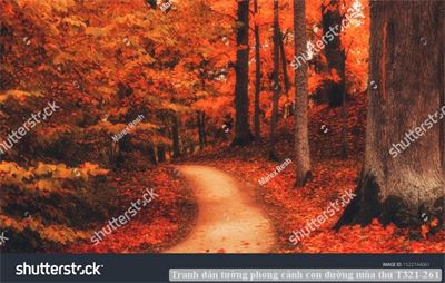 Tranh dán tường phong cảnh con đường mùa thu T321-261