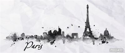 Tranh dán tường phong cảnh tháp Eifel Paris - tranh vẽ T321-433