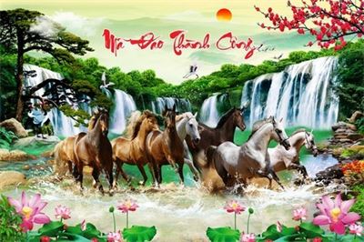 Tranh dán tường bát mã T321-004