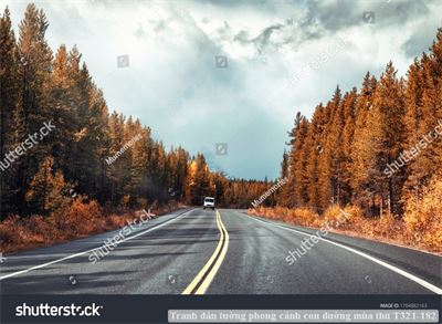 Tranh dán tường phong cảnh hồ thác, cây cối T321-503