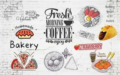 Tranh dán tường trang trí quán cà phê T321-037