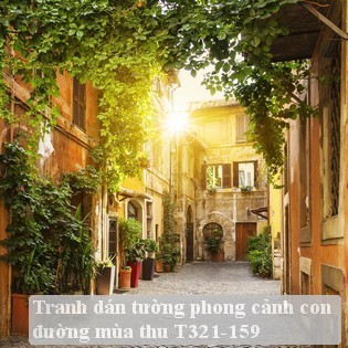 Tranh dán tường phong cảnh con đường mùa thu T321-159