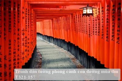 Tranh dán tường phong cảnh con đường mùa thu T321-157