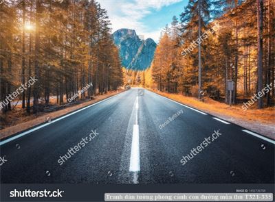 Tranh dán tường phong cảnh hồ thác, cây cối T321-557