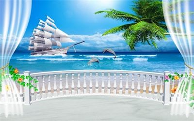 Tranh dán tường phong cảnh biển T321-013