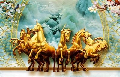 Tranh dán tường bát mã T321-002