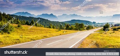 Tranh dán tường phong cảnh hồ thác, cây cối T321-555