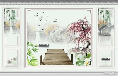 Tranh dán tường khung phào chỉ   T321-411