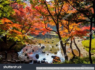 Tranh dán tường phong cảnh con đường mùa thu T321-241
