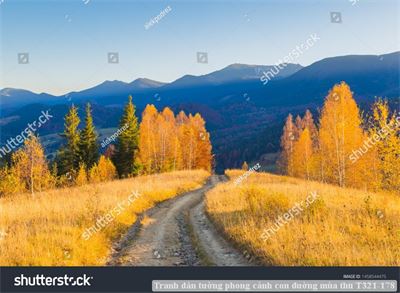 Tranh dán tường phong cảnh con đường mùa thu T321-178