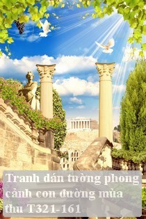 Tranh dán tường phong cảnh hồ thác, cây cối T321-519