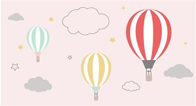 Tranh dán tường khinh khí cầu phòng trẻ em
