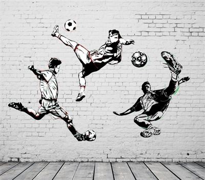 Tranh vẽ dán tường - đá  bóng