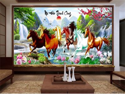 Tranh bát mã - sơn thủy hữu tình