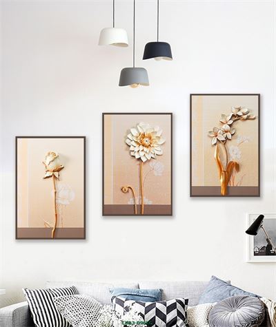 Hoa thược dược hoa hồng hoa 3D cách điệu CHB3-096KG