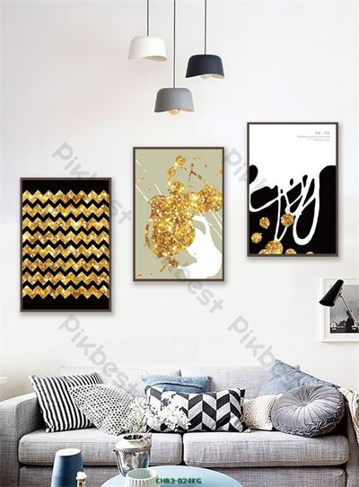 Trừu tượng - tối giản - vàng CHB3-024KG