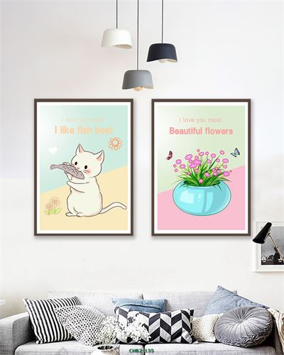 Con mèo và chậu hoa CHB2-135