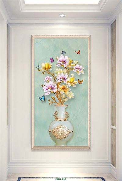 Hoa trắng 3D, thân vàng CHB3-114KG