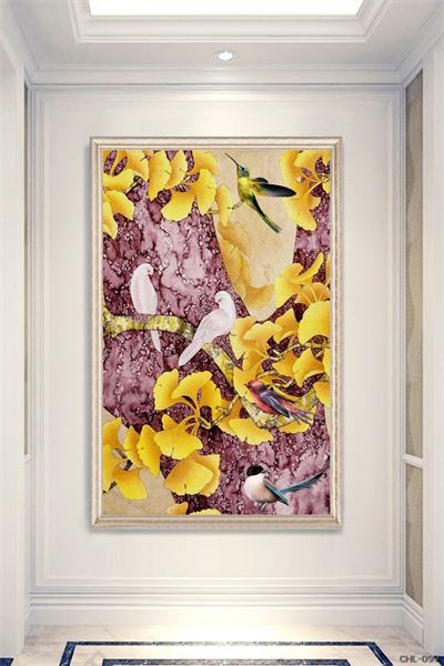 Chim và lá ginko vàng CHL-097