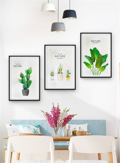 Xương rồng - lá nhiệt đới tranh vẽ CHL3-005-KG