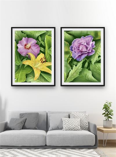 Hoa lá tranh vẽ CHL2-022-KG