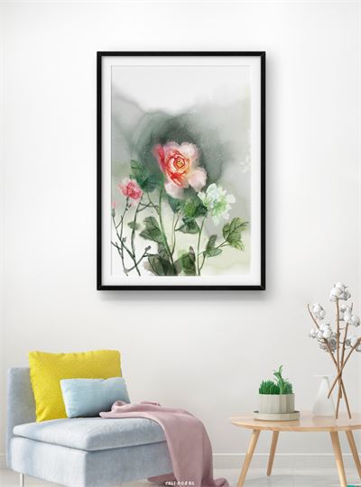 Hoa lá tranh vẽ CHL1-008-KG