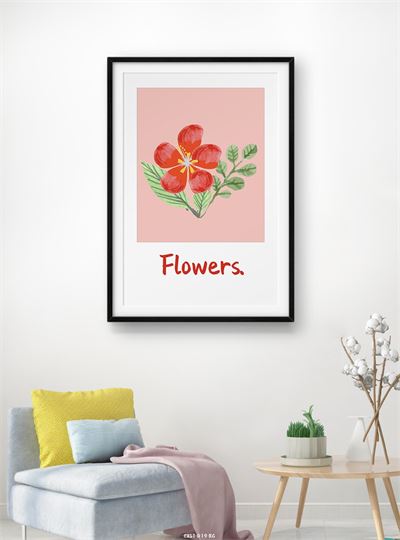 Hoa lá tranh vẽ CHL1-019-KG