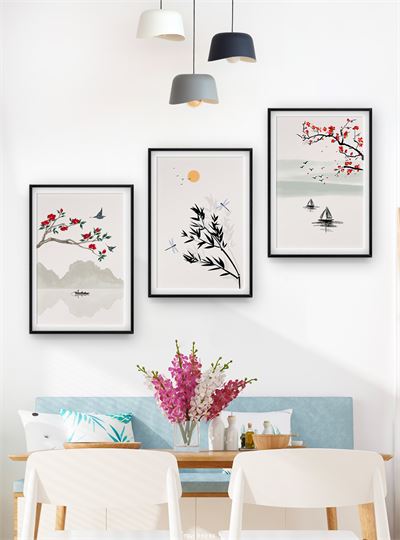 Hoa lá tranh vẽ CHL3-049-KG