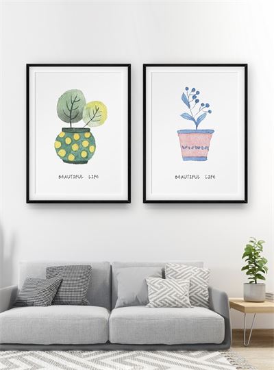 Hoa lá tranh vẽ CHL2-009-KG