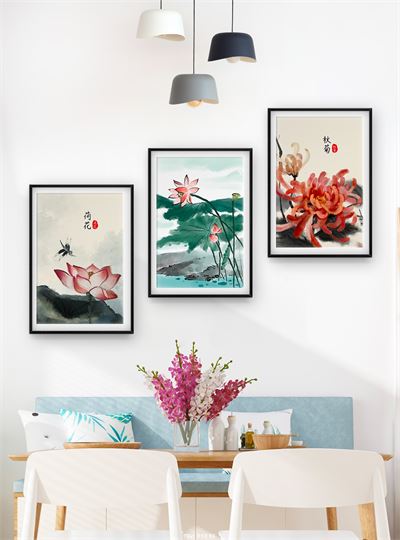 Hoa sen tranh vẽ CHL3-039-KG