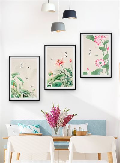 Hoa sen tranh vẽ CHL3-025-KG