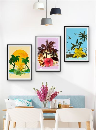 Hoa lá tranh vẽ CHL3-040-KG