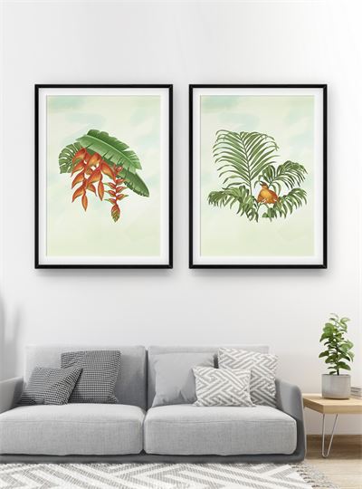 Hoa lá nhiệt đới tranh vẽ CHL2-008-KG