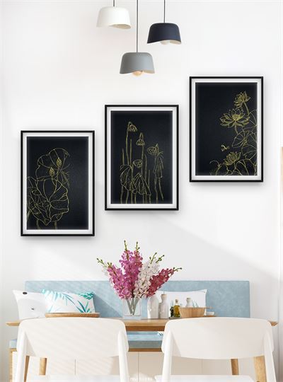 Hoa sen cách điệu màu vàng CHL3-015-KG