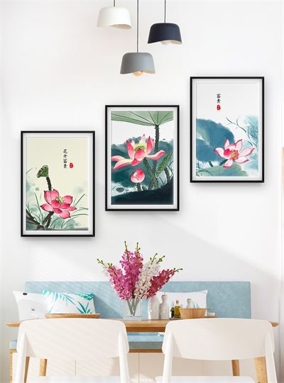 Hoa sen tranh vẽ CHL3-028-KG